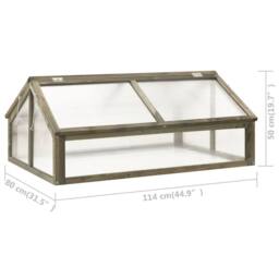 Berkfield Home Greenhouse Grey 114x80x50 cm Firwood - Size: 114 x 80 x 50 cm - thumbnail 7