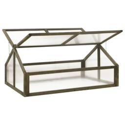 Berkfield Home Greenhouse Grey 114x80x50 cm Firwood - Size: 114 x 80 x 50 cm - thumbnail 1