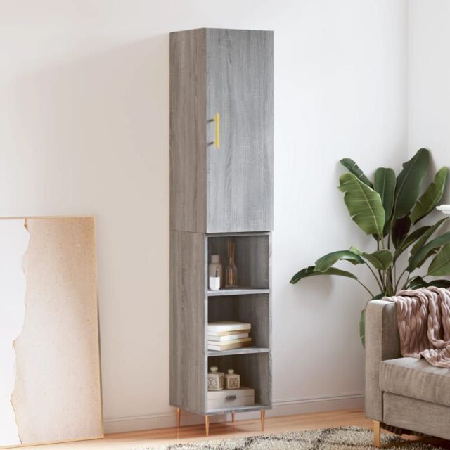 Berkfield Home Highboard Grey Sonoma 34.5x34x180 cm Engineered Wood - image 1