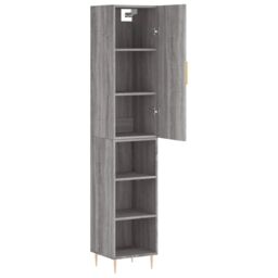 Berkfield Home Highboard Grey Sonoma 34.5x34x180 cm Engineered Wood - thumbnail 4