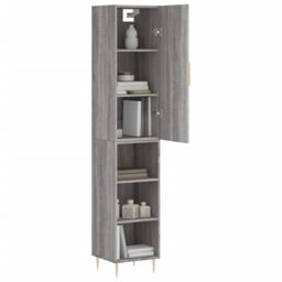 Berkfield Home Highboard Grey Sonoma 34.5x34x180 cm Engineered Wood - thumbnail 3
