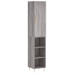 Berkfield Home Highboard Grey Sonoma 34.5x34x180 cm Engineered Wood - thumbnail 2