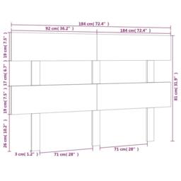 Berkfield Home Beautiful Bed Headboard White 184x3x81 cm Solid Wood Pine - Size: 184 x 3 x 81 cm - thumbnail 6