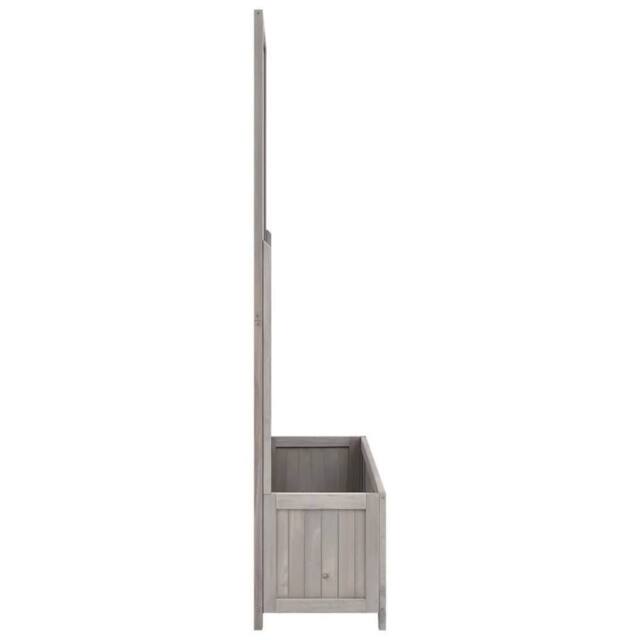 Berkfield Home Garden Trellis Planter Grey 70x30x135 cm Solid Firwood - Size: 70 x 30 x 135 cm - image 1