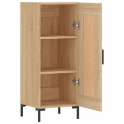 Berkfield Home Sideboard Sonoma Oak 34.5x34x90 cm Engineered Wood in Light Tan - thumbnail 6