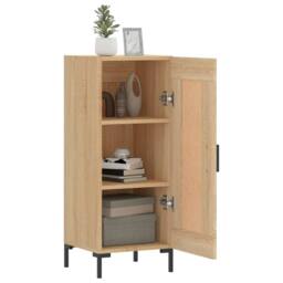 Berkfield Home Sideboard Sonoma Oak 34.5x34x90 cm Engineered Wood in Light Tan - thumbnail 4