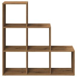 Berkfield Home Room Divider Bookcase¬†3-Tier¬†Artisan Oak 99x29x99 cm Engineered Wood in Brown - Size: 99 x 29 x 99 cm - thumbnail 5