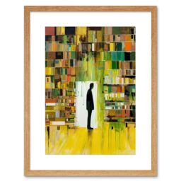 "Artery8 Wall Art Print The Silence a Person Finds in a Quiet Library Artwork Framed 9X7 Inch in Beige - Size: W7"" x H9""" - thumbnail 1