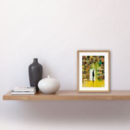 "Artery8 Wall Art Print The Silence a Person Finds in a Quiet Library Artwork Framed 9X7 Inch in Beige - Size: W7"" x H9""" - thumbnail 2