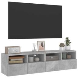 Berkfield Home TV Wall Cabinets 2 pcs Concrete Grey 60x30x30 cm Engineered Wood - Size: 60 x 30 x 30 cm - thumbnail 5