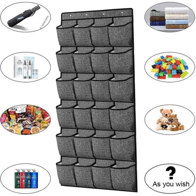 FLAVORA 24 Pocket Shoe Holder Organiser in Grey - Size: 500mm - image 1