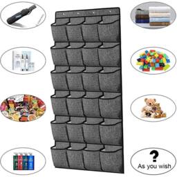 FLAVORA 24 Pocket Shoe Holder Organiser in Grey - Size: 500mm