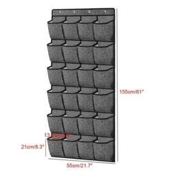 FLAVORA 24 Pocket Shoe Holder Organiser in Grey - Size: 500mm - thumbnail 3