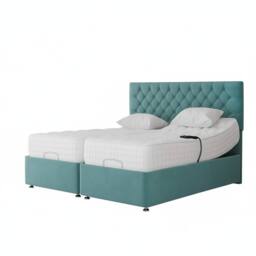 PARADISE BEDS LTD Art Deco Electric Adjustable Bed Set in Aqua - Size: King - thumbnail 2