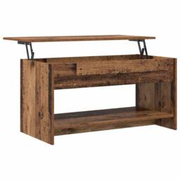 Berkfield Home Modern Coffee Table Old wood 102 x 50 x 52.5 cm Engineered wood in Brown - thumbnail 5