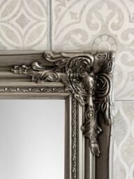 Downton Interiors Antique Silver Extra Large Wood Frame Wall Mirror 106cm x 75cm - Size: XL - thumbnail 5