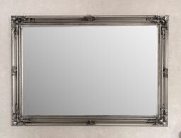 Downton Interiors Antique Silver Extra Large Wood Frame Wall Mirror 106cm x 75cm - Size: XL - thumbnail 4
