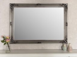 Downton Interiors Antique Silver Extra Large Wood Frame Wall Mirror 106cm x 75cm - Size: XL - thumbnail 2