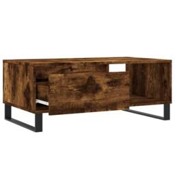 Berkfield Home Modern Coffee Table Smoked Oak 90x50x36.5 cm Engineered Wood in Brown - thumbnail 6