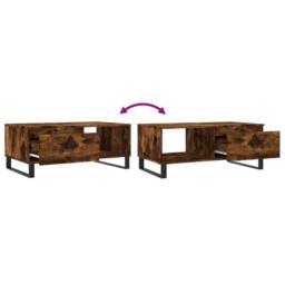 Berkfield Home Modern Coffee Table Smoked Oak 90x50x36.5 cm Engineered Wood in Brown - thumbnail 9