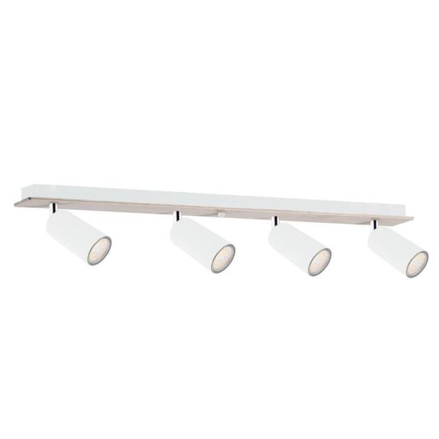 Netlighting Eye Ceiling Spotlight Bar White Wood 60cm 4x GU10