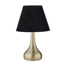 First Choice Lighting Set of 2 Romana - Antique Brass Touch Table Lamps with Black Shades in Bronze - thumbnail 2