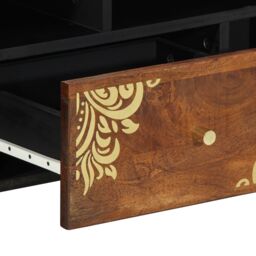 Berkfield Home TV Cabinet 100x33x46 cm Solid Wood Mango in Brown - Size: 100 x 33 x 46 cm - thumbnail 7