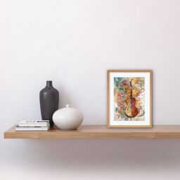 "Artery8 Wall Art Print Sensory Sonata Violin Music Note Synesthesia Shapes & Colours Modern Watercolour Artwork Framed 9X7 Inch - Size: W7"" x H9""" - thumbnail 2