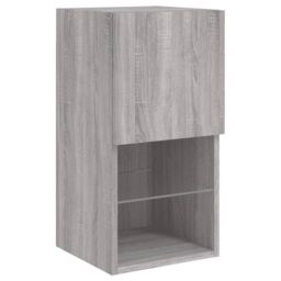 Berkfield Home TV Cabinet with LED Lights Grey Sonoma 30.5x30x60 cm - thumbnail 7
