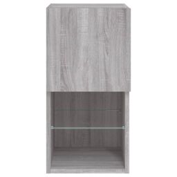 Berkfield Home TV Cabinet with LED Lights Grey Sonoma 30.5x30x60 cm - thumbnail 9