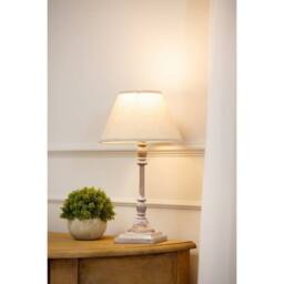 Lemon Pavilion Furniture and Decor Antia Stem Flower Table Lamp with Linen Shade, L9 x W9 x H29 cm, White in Natural - thumbnail 5