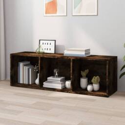 Berkfield Home Book Cabinet/TV Cabinet Smoked Oak 36x30x114 cm Engineered Wood in Brown - Size: 36 x 30 x 114 cm - thumbnail 6