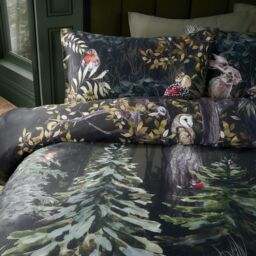 Paoletti Sherwood Forest 100% Cotton Printed Duvet Cover Set in Green - Size: Double - thumbnail 2
