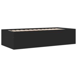 Berkfield Home Daybed with Drawers without Mattress Black 75x190 cm Small Single - thumbnail 6