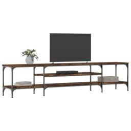 Berkfield Home TV Cabinet Smoked Oak 201x35x45 cm Engineered Wood&Iron - Size: 201 x 35 x 45 cm - thumbnail 3
