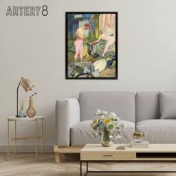 "Artery8 Corvi Circus Acrobat Performers Framed Canvas Wall Art Print de Feure - Size: W12"" x H16""" - thumbnail 3
