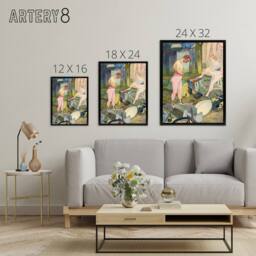 "Artery8 Corvi Circus Acrobat Performers Framed Canvas Wall Art Print de Feure - Size: W12"" x H16""" - thumbnail 4