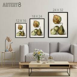 "Artery8 Pear Varieties Vintage Fruit Illustration Wright Framed Canvas Art in White - Size: W12"" x H16""" - thumbnail 4