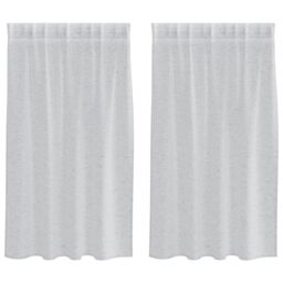 Berkfield Home Curtains with Curtains 2 pcs Light gray 140 x 140 cm Polyester - thumbnail 2