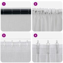 Berkfield Home Curtains with Curtains 2 pcs Light gray 140 x 140 cm Polyester - thumbnail 6