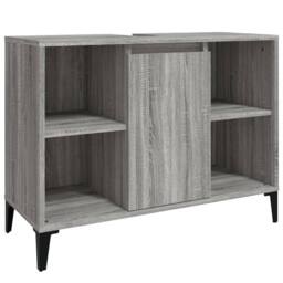 Berkfield Home Modern 3 Piece Bathroom Furniture Set Grey Sonoma Engineered Wood - thumbnail 5