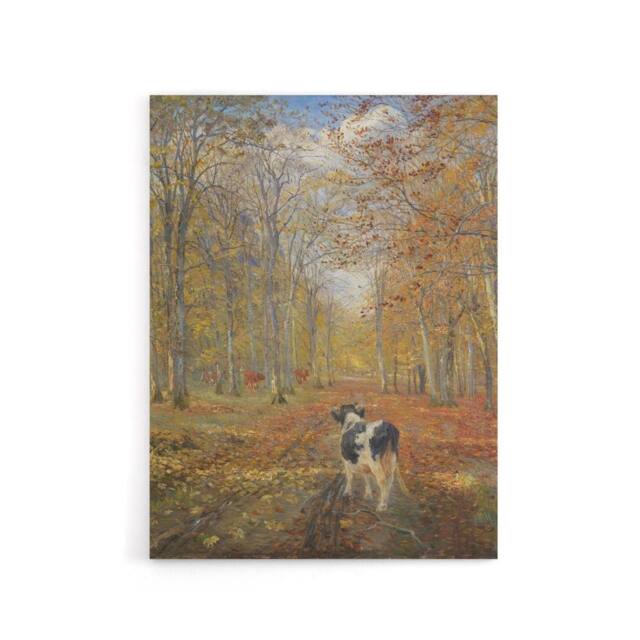 "Artery8 Theodor Philipsen Calf on A Road in Dyrehaven Canvas Wall Art Print - Size: W12"" x H16""" - image 1