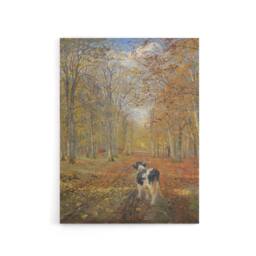 "Artery8 Theodor Philipsen Calf on A Road in Dyrehaven Canvas Wall Art Print - Size: W12"" x H16""" - thumbnail 1