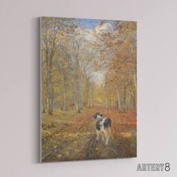 "Artery8 Theodor Philipsen Calf on A Road in Dyrehaven Canvas Wall Art Print - Size: W12"" x H16""" - thumbnail 2