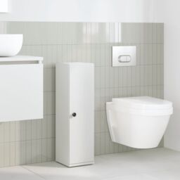 Berkfield Home Bathroom Cabinet with Roll Holder White 20.5x22x72 cm - thumbnail 3