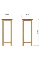 FWStyle Natural Oak Tall Side Table in Brown - thumbnail 4