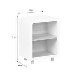sweeek Pair Of Bedside Tables With A Wooden Effect & 2 Niches in White - thumbnail 5