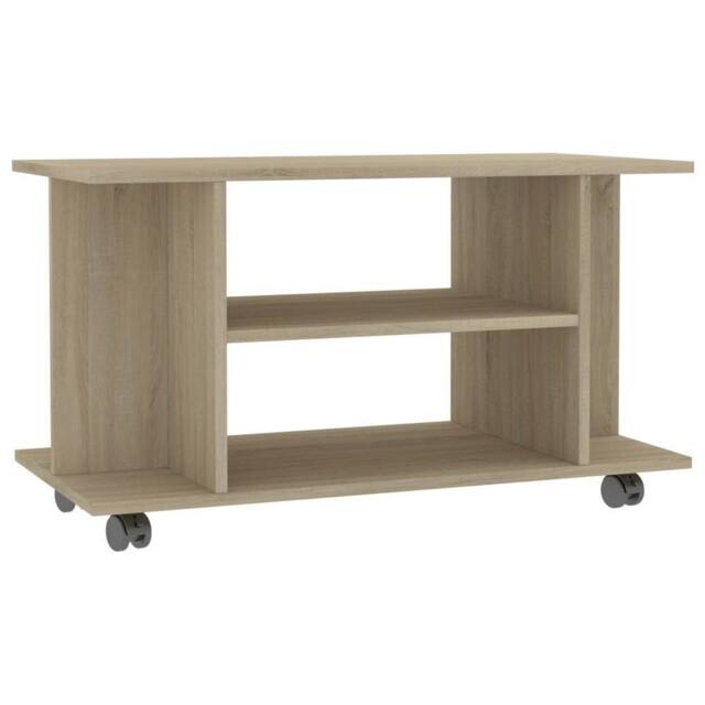 Berkfield Home TV Cabinet with Castors Sonoma Oak 80x40x45 cm Engineered Wood in Brown - Size: 80 x 40 x 45 cm - image 1