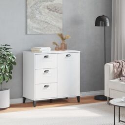 Berkfield Home Sideboard VIKEN White 80x40x80 cm Engineered Wood - Size: 80 x 40 x 80 cm - thumbnail 3
