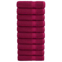 Berkfield Home Premium Bath Towels SOLUND 10pcs Bordeaux 100x150cm 600gsm in Wine - thumbnail 2
